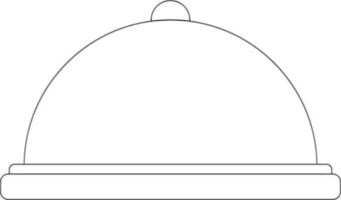 svart linje konst illustration av en restaurang cloche. vektor