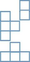 tetris ikon i blå översikt. vektor