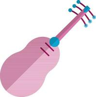 illustration av en rosa och blå gitarr. vektor