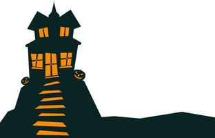 illustration av halloween skrämmande besatt hus. vektor