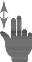 silhuett av flytta upp eller ner hand gest. vektor