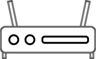 svart linje konst router ikon i platt stil. vektor