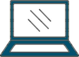 illustration av bärbar dator ikon i blå och vit Färg. vektor