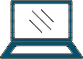 Illustration von Laptop Symbol im Blau und Weiß Farbe. vektor