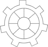 Rahmen oder Zahnrad Symbol im schwarz dünn Linie. vektor