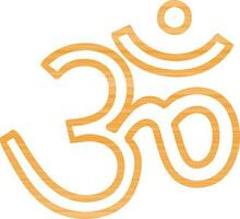 Orange om oder ähm, Hinduismus Zeichen oder Symbol. vektor