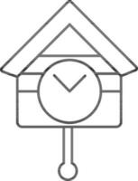 Zuhause mit Pendel Uhr Symbol im Linie Kunst. vektor
