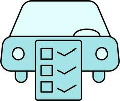 turkos checklista med bil eller bil ikon. vektor