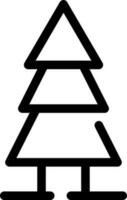 xmas träd ikon i svart linje konst. vektor