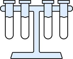 eben Stil Prüfung Tube Gestell Symbol im Blau und Weiß Farbe. vektor