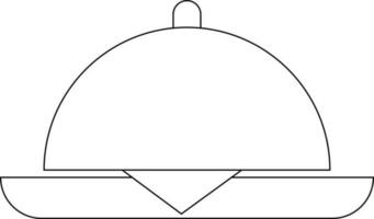 schwarz Linie Kunst Portion Tablett. vektor