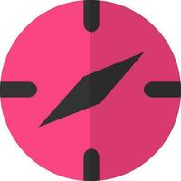 platt stil kompass i svart och rosa Färg. vektor