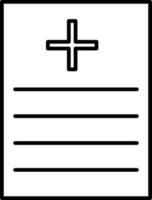 dünn Linie medizinisch Papier Symbol im eben Stil. vektor