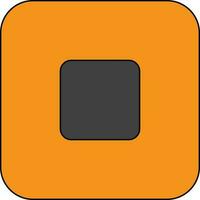sluta knapp ikon med orange Färg bakgrund och stroke stil. vektor