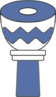 Vektor Illustration von djembe Trommel im Blau und Weiß Farbe.