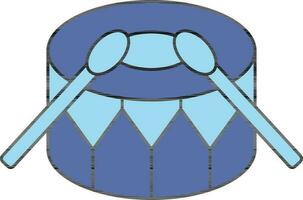 trumma ikon eller symbol i blå Färg. vektor