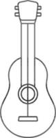 schwarz Linie Kunst Illustration von Gitarre Symbol. vektor