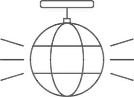 Disko Ball Symbol im schwarz dünn Linie Kunst. vektor