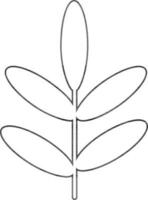 isoliert Blätter Pflanze gemacht durch schwarz Linie Kunst. vektor