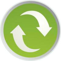 återvinning pil ikon i grön cirkel. vektor