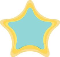 illustraition av blå stjärna med gul gräns. vektor