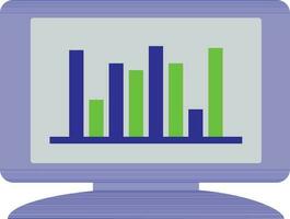 Monitor Bildschirm mit Graph Symbol zum Geschäft Konzept. vektor