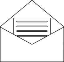 kuvert ikon med brev i stroke för kontor begrepp. vektor