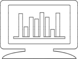 Graf ikon i övervaka med stroke för företag begrepp. vektor