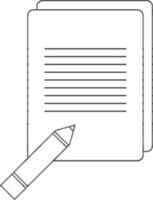 anteckningsbok ikon med penna i stroke för skrivande. vektor