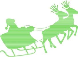 Grün Illustration von Santa claus auf Rentier Schlitten. vektor