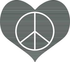 ikon av fred tecken inuti hjärta. vektor