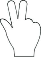 stroke stil av tecken av hand visa en gest. vektor
