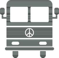 ikon av buss med fred tecken. vektor