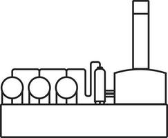 tunn linje piktogram av olja raffinaderi maskin. vektor