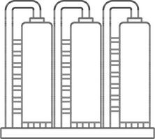olja raffinaderi maskineri ikon med tunn linje illustration. vektor