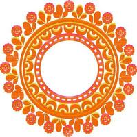 Orange Blumen- Mandala Design. vektor