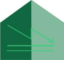 hus med linje Graf i grön Färg. vektor
