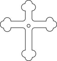 Christian Kreuz Symbol im schwarz dünn Linie. vektor