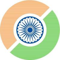 indisk nationell flagga i cirkel form. vektor