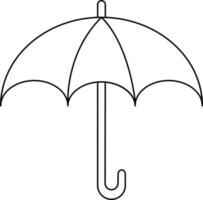 Regenschirm Symbol im dünn Linie Kunst. vektor