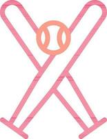 Baseball Schläger mit Ball Symbol im eben Stil. vektor