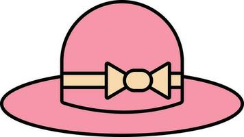 kvinna hatt ikon i rosa Färg. vektor
