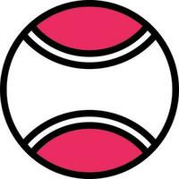 platt stil av tennis boll ikon i rosa och vit Färg. vektor