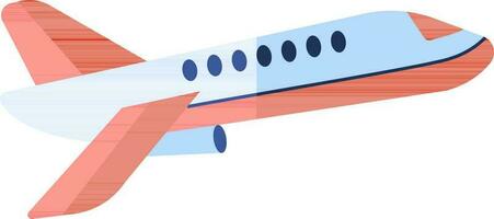 platt stil flygplan ikon i blå och röd Färg. vektor