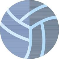 eben Stil Volleyball Symbol im Blau Farbe. vektor
