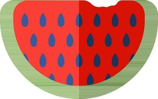Wassermelone Scheibe Symbol im eben Stil. vektor