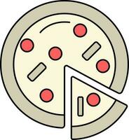 köstlich Pizza Symbol im eben Stil. vektor