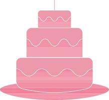 eben Stil Kuchen Symbol im Rosa Farbe. vektor