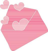 kuvert i hjärta ikon i platt stil. vektor