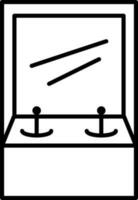 schwarz Linie Illustration von Arkade Spiel Maschine Symbol. vektor